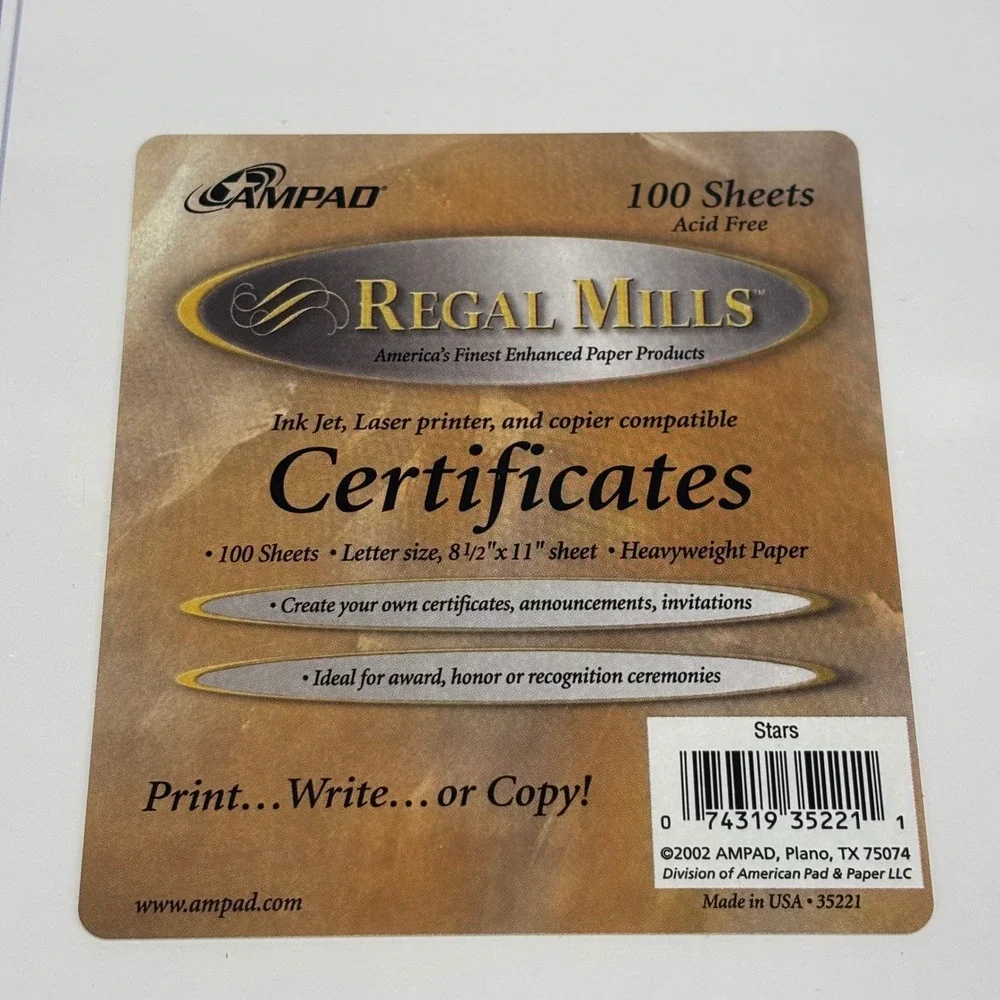 Ampad Specialty Paper Bundle 8.5x11 Scroll Stars Certificate Stationery